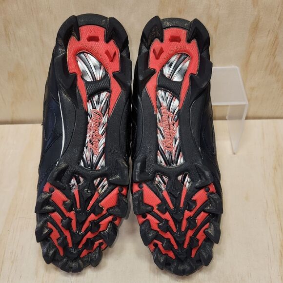 Rawlings Black and Red Baseball Cleats Shoes Men's Size 8 - Picture 4 of 7